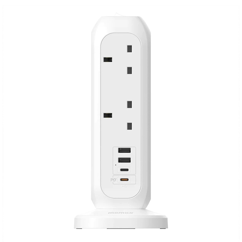 Momax ONEPLUG 11-Outlet Power Strip With USB - White