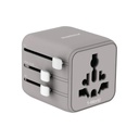 Momax 1-World Travel Adaptor (Gray)