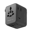 Momax 1-World2 35W 5-Port Dual AC Travel Adaptor (Black)