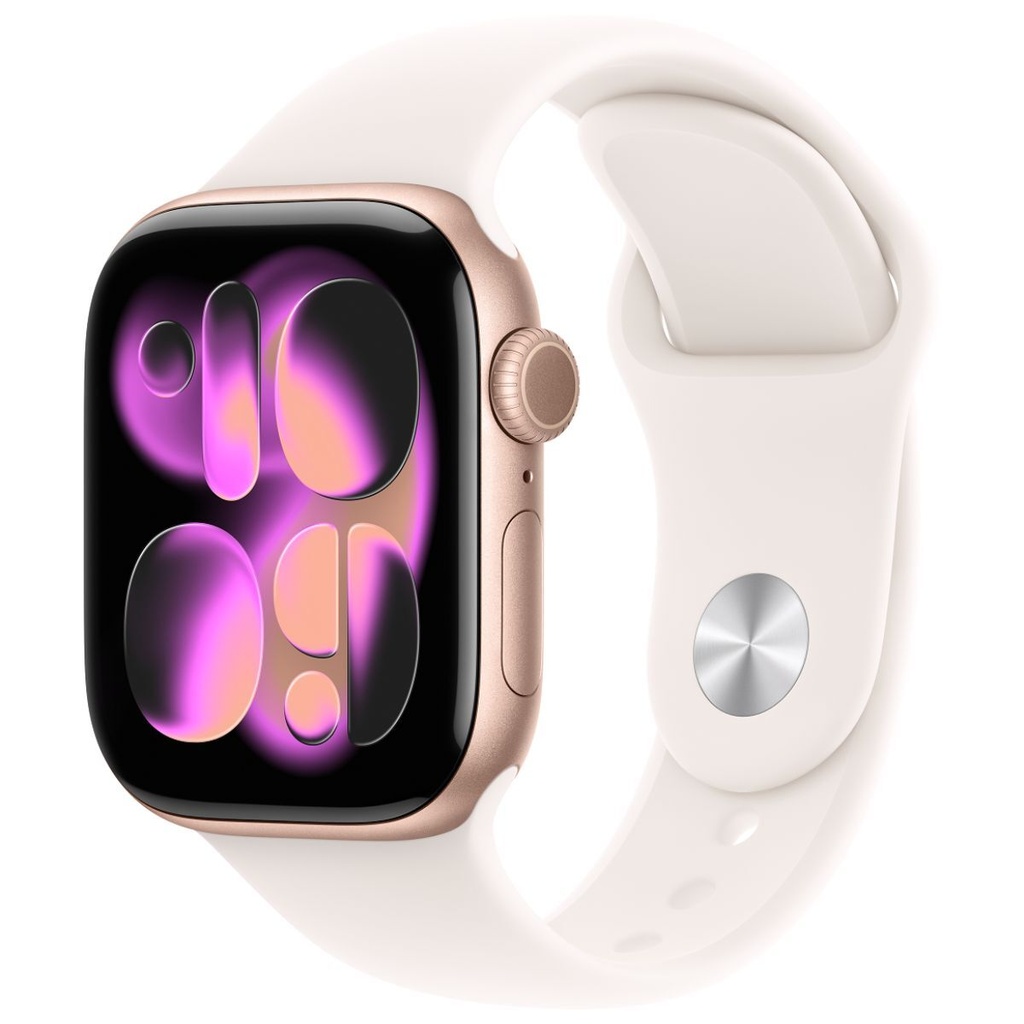 Apple Watch Series 11 GPS 46mm Rose Gold Aluminium Case with Light Blush Sport Band – S/M