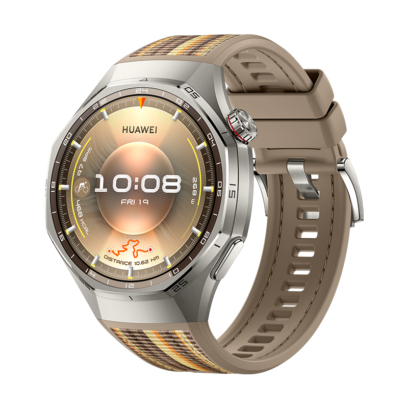 Huawei Watch GT 6 Pro 46mm, Brown Woven Strap - Titanium
