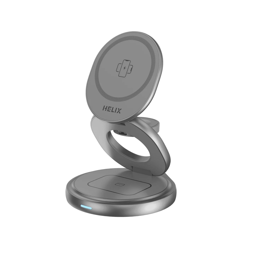 HELIX 3-IN-1 Ultra-Compact Fast Charging MagSafe Charging Station, Includes a 1.2m USB-C To USB-C cable - HELIFOLD