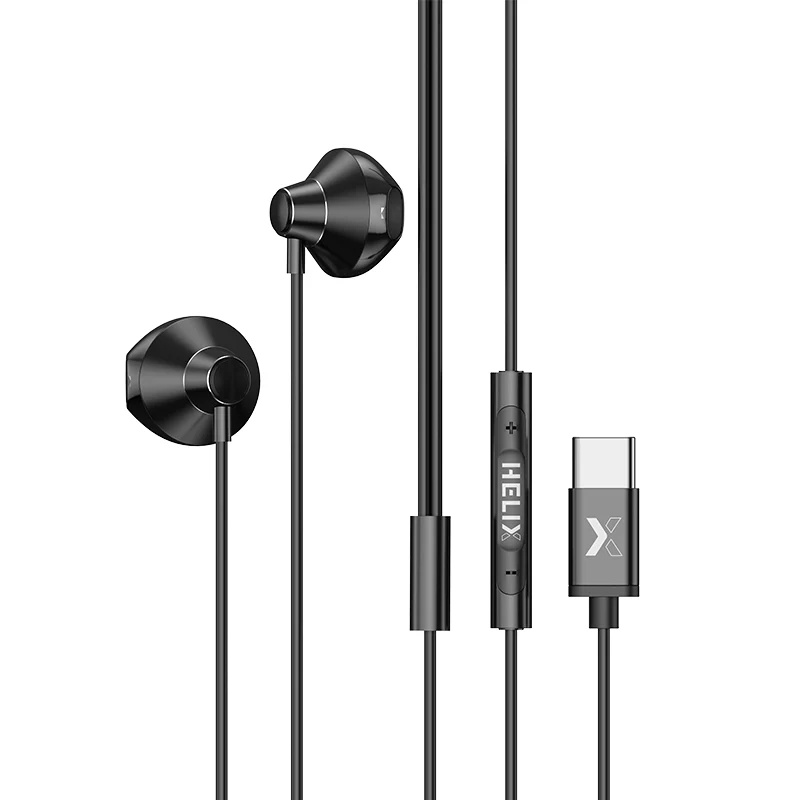 HELIX HELIBUDS-WC USB-C Wired Earbuds – Premium Sound, 8mm Drivers, and 1.2m Cord for High-Quality Audio
