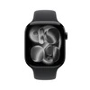 Apple Watch Series 11 GPS + Cellular 46mm Jet Black Aluminium Case with Black Sport Band – M/L
