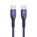 Aukey USB-C To USB-C 60W PD Quick Charger Kevlar Cable - 2m - Blue