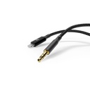 Powerology Braided AUX Lightning Audio Cable (1.2m/4ft) - Black