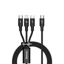 Baseus Rapid Series 3-in-1 Fast Charging Data Cable Type-C to C+L+C PD 20W 1.5m Black
