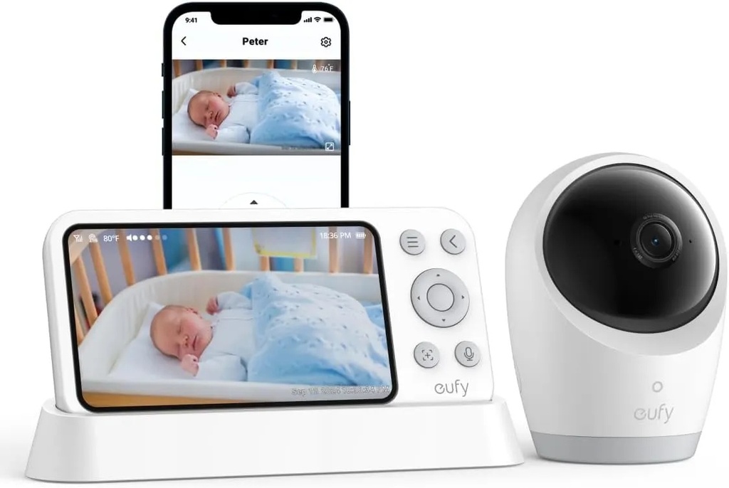Eufy Baby Monitor E21 4K Wifi Pan Tilt -White eMarket Kuwait