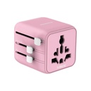 Momax 1-World Travel Adaptor (Pink)