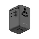 Momax 1-World2 100W 4-Port USB-C Dual AC Travel Adaptor (Black)