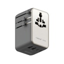 Momax 1-World2 100W 4-Port USB-C Dual AC Travel Adaptor (Titanium)