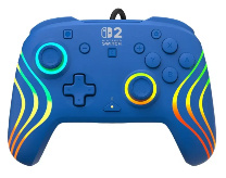 Turtle Beach Nintendo Switch 2 Afterglow Wave Wired RGB Gaming Controller -blue