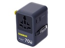 Baseus EnerCore CG11 6-in-1 Universal Travel Adapter with Retractable Cable 70W - Cosmic Black
