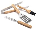 Naturehike Four-Piece Barbecue Tool Set - Wood + Stainless Steel