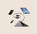 UGREEN 45W GaN Fast Charger with Retractable Cable  (2-port) (Space Gray)