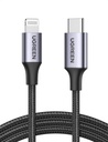 UGREEN USB-C to Lightning M/M Cable   20W Aluminum Shell Braided 2m (Black)US304