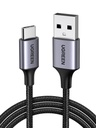 UGREEN USB-A 2.0 to USB-C Cable Nickel Plating Aluminum Braid 1m (Black)US288 18W
