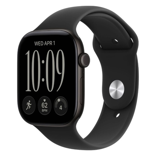 Apple Watch Series 12 46mm Black Aluminium Case with Black Sport Band - S/M